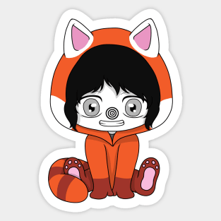 creepypasta red panda (laughing jack) Sticker